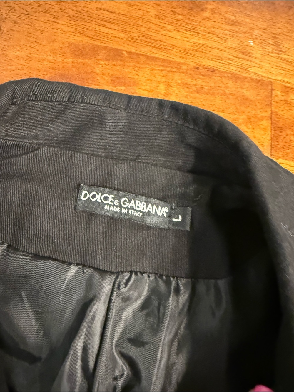 Dolce & Gabbana Black Double Breasted Peacoat Jacket Epaulets Trench Coat Large - Picture 7 of 11